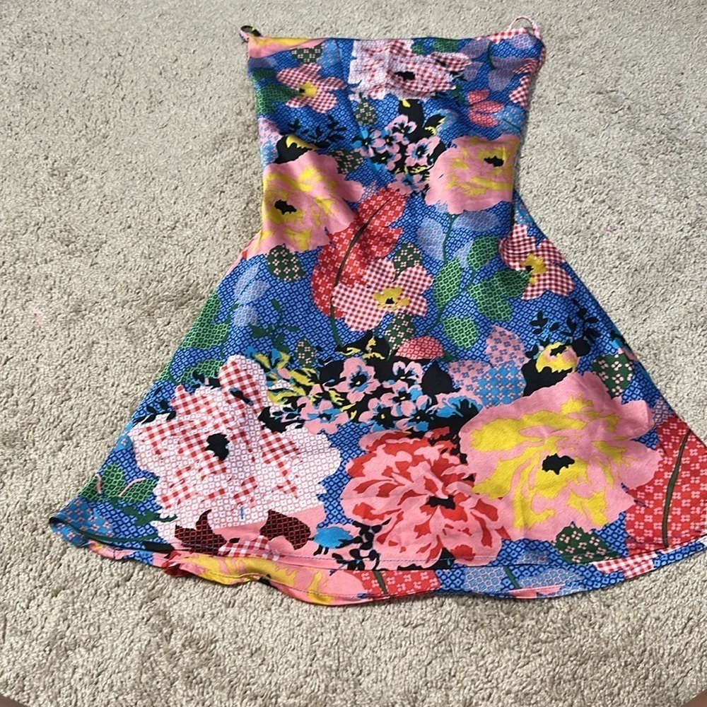 Princess Polly GRETA MINI DRESS FLORAL MULTI Size 2 - Picture 3 of 6